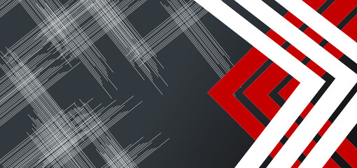 abstract red line and white black background with lines