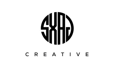 SXAJ letters circle logo design vector template
