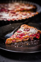 Homemade cranberry and raspberry pie for Christmas