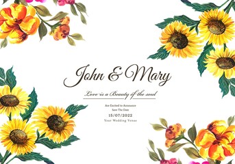 Elegant decorative flowers wedding card background