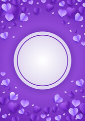 Minimalism spread love purple Papercut style Love card design background