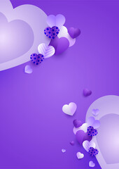 Obraz na płótnie Canvas Shinning heart purple Papercut style Love card design background