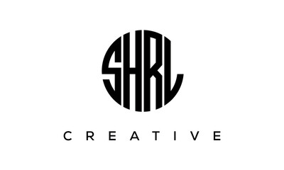 SHRL letters circle logo design vector template