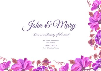 .Wedding invitation watercolor decorative flowers card background