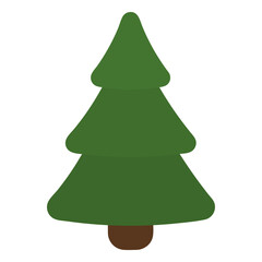 Christmas tree. An evergreen plant. Spruce made of triangles. The fir tree icon. Color vector illustration. Isolated white background. Flat style. Happy new year and merry christmas. 