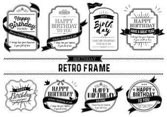 Fototapeta premium Chalkboard Birthday Typography Set