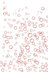 Red air Bubbles, oxygen, champagne crystal clear isolated on white background modern design. Vector illustration of EPS 10.