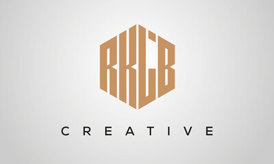 creative polygon RKLB letters logo design, vector template