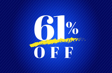 61% off tag sixty one percent discount black friday sale white letter blue gradient  background