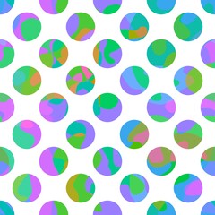 Seamless dots pattern with coloured bolls for wallpaper and fabrics and textiles and packaging and linens 