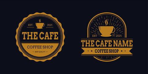 coffee shop badge logo vector design