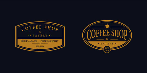 coffee shop badge logo vector design
