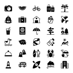 Glyph icons for summer.