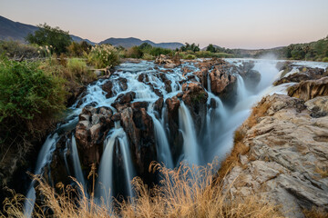 Namibia Epupa fall at sunset