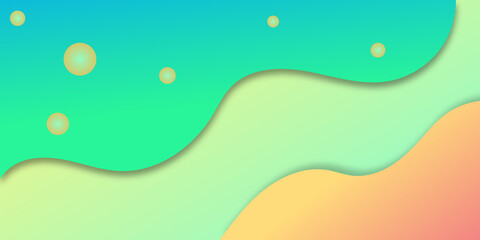 abstract liquid background with green and orange color. Abstract geometric background of colorful colors , Indigo sea water. Liquid wave background with soft color background vector and illustration.