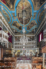 The interior of Church of Saint Ioannis the Precursor, Corfu Town in Greece