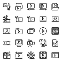 Outline icons for video content.