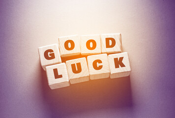 Good Luck Word with Wooden Cubes