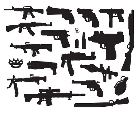 A set of Vector Weapon Siluets