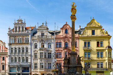 Obraz premium Pilsen, Historische Altstadtfassaden