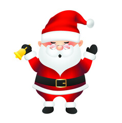 Santa Claus cartoon illustration isolated on white background. Santa Claus character waving and singing.