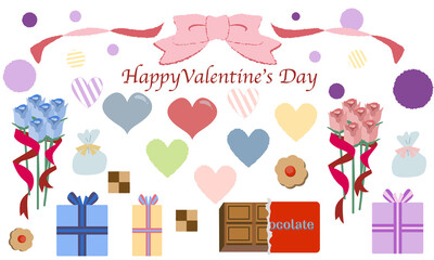 バレンタイングレイッシュカラーイラスト
