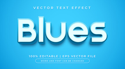 Blues text, 3d bold editable text effect style