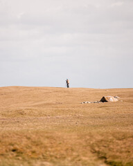 Fototapeta premium Photographer photographing landscapes in sweden