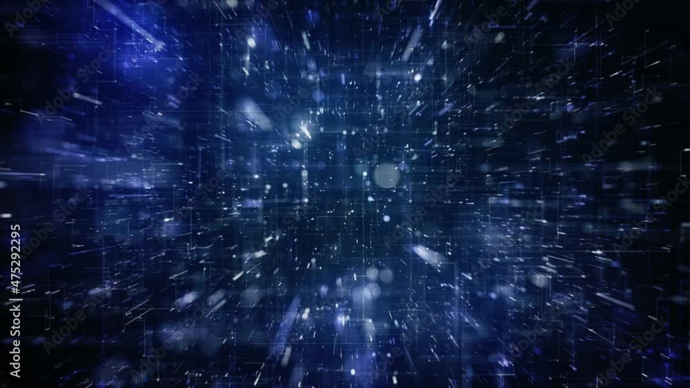 Poster Abstract Digital Data Technology Background Loop/ 4k animation of an abstract high technology wallpaper background visual fx of data lines and particles zooming in with ambient occlusion and depth of 