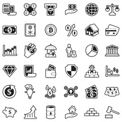 Investment Icons. Line With Fill Design. Vector Illustration.
