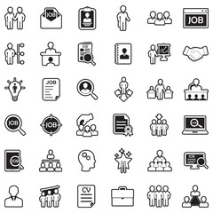 Job Icons. Line With Fill Design. Vector Illustration.