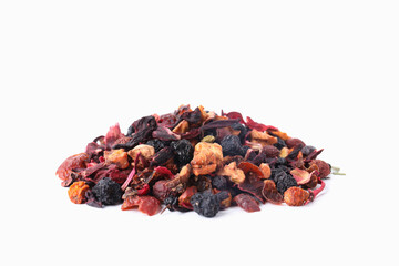 Dry fruit tea isolated on white background