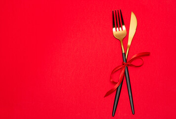 Romantic table setting for Valentines day