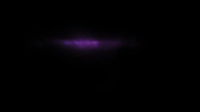 Purple flare with circle shapes blinking on black background 4k footage