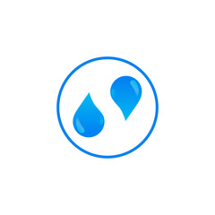 vector blue water drop. flat drop logo shape with circle