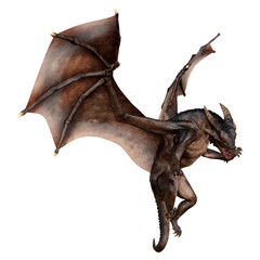 Fototapeta premium 3D Rendering Fairy Tale Dragon on White