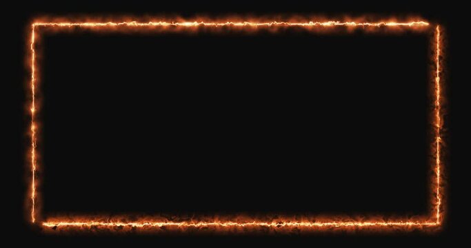 4k, glowing fire line. Motion graphic design. Alpha channel.