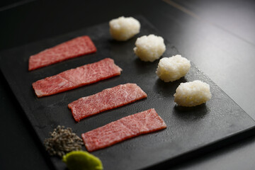 Wagyu Sushi Flaming Japanese A5 Wasabi
