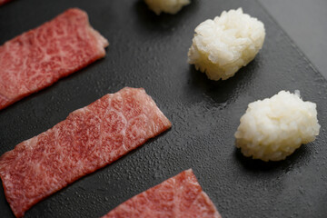 Wagyu Sushi Flaming Japanese A5 Wasabi