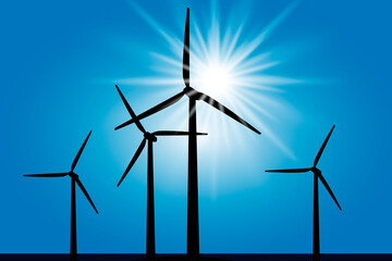 Green energy graphic with windmill.