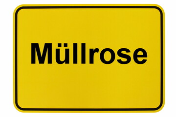 Illustration eines Stadteingangsschildes der Stadt Müllrose