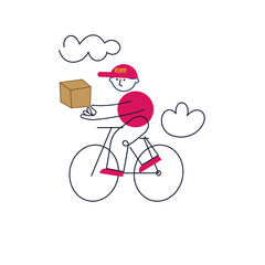 Bike delivery. Online delivery service concept, online order tracking, delivery home and office. 