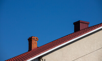 Roof metal sheets. Modern types of roofing materials