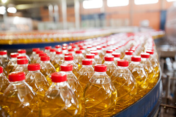 BOTTLE FACTORY. inside industrial plant. High quality photo