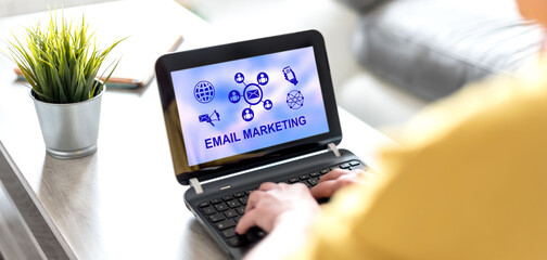 Email marketing concept on a laptop screen