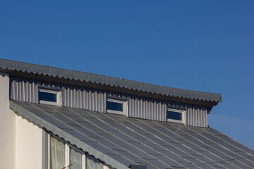 Roof metal sheets. Modern types of roofing materials