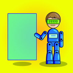 Illustration of Androboy Teks Template