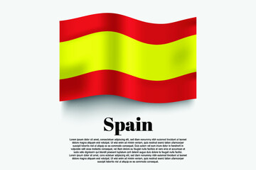 Fototapeta premium Spain flag waving form on gray background. Vector illustration.