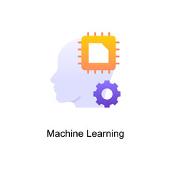 Machine Learning vector Gradient Icon Design illustration. Digitalization and Industry Symbol on White background EPS 10 File