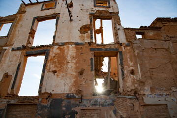Ruins of the town of Belchite, scene of one of the symbolic battles of the Spanish Civil War, the...
